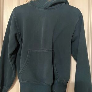 Aritzia TNA Cozy Fleece Perfect Hoodie Dark Green Teal